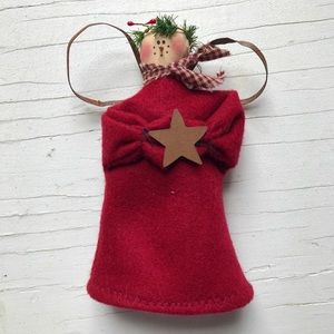 Country Snowman Angel Tree Topper